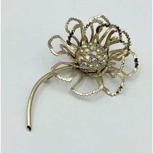 1960s Sarah Coventry Allusion Aurora Borealis Rhinestone Brooch Pin